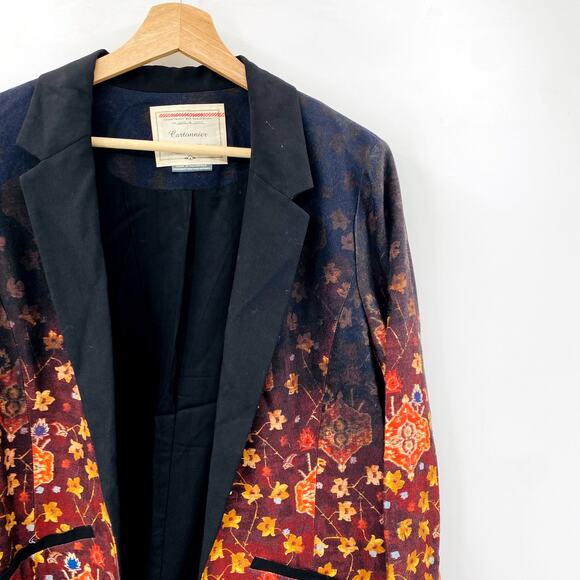 Anthropologie Cartonnier 10 Black Floral Blazer - Picture 4 of 8